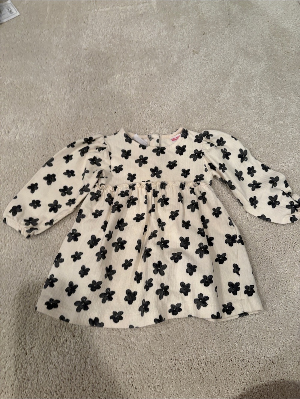 Zara Dress with Cream and Black Floral Pattern